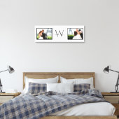 White Horizontal 2 Foto Monogram Wedding Keepake Leinwanddruck (Insitu (Schlafzimmer))