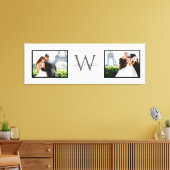 White Horizontal 2 Foto Monogram Wedding Keepake Leinwanddruck (Insitu (Wohnzimmer))