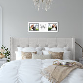 White Horizontal 2 Foto Monogram Wedding Keepake Leinwanddruck