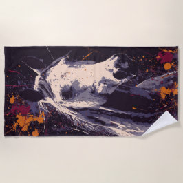 White Horse Art – Modern Paint Splash Design Strandtuch