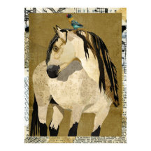 WHITE HORSE & BIRD Art