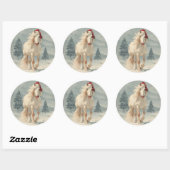 White Horse Christmas Sticker (Blatt)
