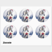White Horse Christmas Sticker (Blatt)