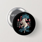 White Horse East Zodiac Sign Button (Vorne & Hinten)