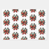 White Horse Festive Farm Weihnachten Geschenkpapier Set (Vorderseite 2)