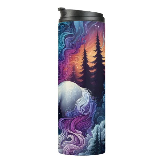 White Horse Fire Forest Magic Thermosbecher (Nach rechts gedreht)