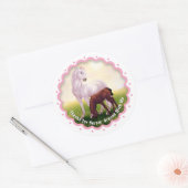 White Horse Foal Birthday Party Favor Thank You Runder Aufkleber (Umschlag)