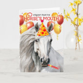 White Horse Funny Birthday Karte (Gelbe Blume)