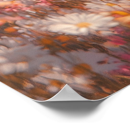 White Horse in a Field of Blossoms  Poster (Ecke)