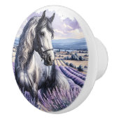 White Horse in a Lavender Field Keramikknauf (Rechts)