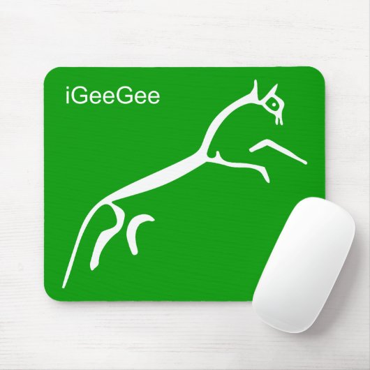 White Horse Mousepad (Mit Mouse)