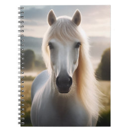 White Horse Portrait – Serene Equine Beauty Notizblock