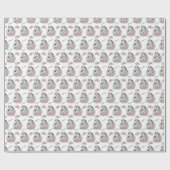 White Horse Wedding Wrapping Paper Geschenkpapier (Flach)