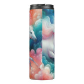 White Horses Flowing Manes Cloudscape Thermosbecher (Rückseite)