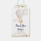 White Hot Air Ballon Jungle Animes Gold Glitzer Geschenkanhänger (Vorderseite)