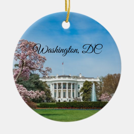 White House in Spring Keramik Ornament (Vorne)