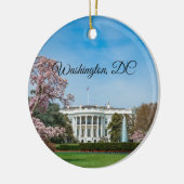 White House in Spring Keramik Ornament (Links)