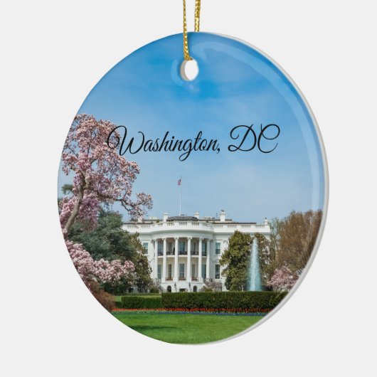 White House in Spring Keramik Ornament (Links)