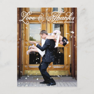 White Hübsch Script Foto Hochzeit Vielen Dank Postkarte