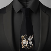 White Hummingbird auf Black Necktie Krawatte
