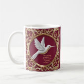White Hummingbird auf der Red Morning Segen-Tasse Kaffeetasse (Links)