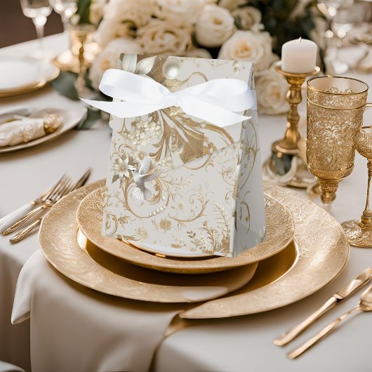 White Hummingbird Blume Bouquet Favor Box Geschenkschachtel