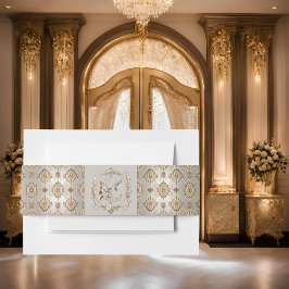 White Hummingbird Extravagant Einladung Bauchband Einladungsbanderole