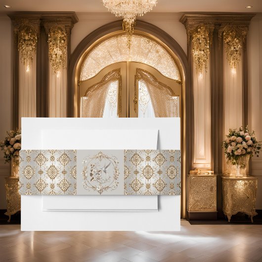 White Hummingbird Extravagant Einladung Bauchband Einladungsbanderole