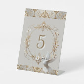 White Hummingbird Extravagante Tischnummer Sockelschild (Vorderseite)