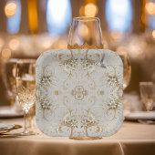 White Hummingbird Minimal Floral Paper Teller