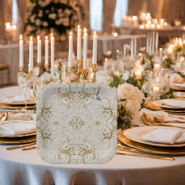 White Hummingbird Minimal Floral Paper Teller