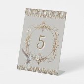 White Hummingbird Tischnummer Sockelschild (Vorderseite)