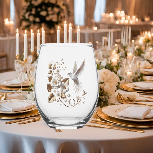 White Hummingbird Weinglas Ohne Stiel