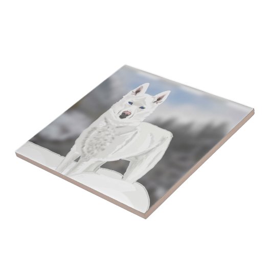 White Husky Fliese (Seite)