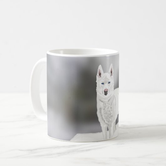 White Husky Kaffeetasse (Vorderseite Links)
