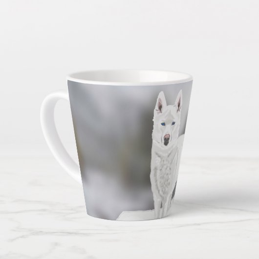 White Husky Milchtasse (Linke Ecke)