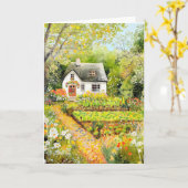 White Hütte im Sommer Hallo Gruß Karte (Gelbe Blume)