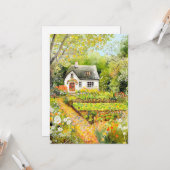 White Hütte im Summer Hello Flat Karte (Vorderseite/Rückseite Beispiel)