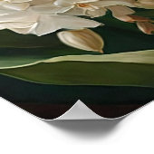 White Hyacinth Blume Art Print Poster (Ecke)