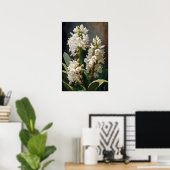 White Hyacinth Blume Art Print Poster (Heimbüro)