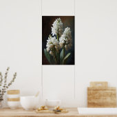 White Hyacinth Blume Art Print Poster (Küche)