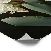White Hyacinth Blume Art Print Poster (Ecke)