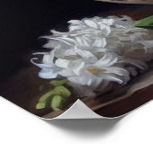White Hyacinth Blume Art Print Poster (Ecke)
