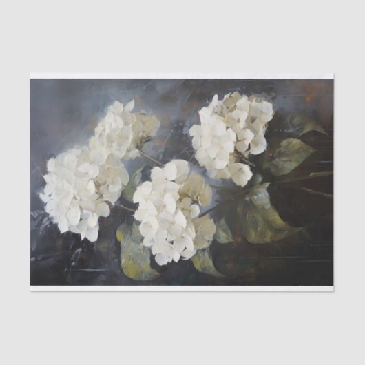 White Hydrangea 1 Dekoupage Paper Seidenpapier (Vorderseite)