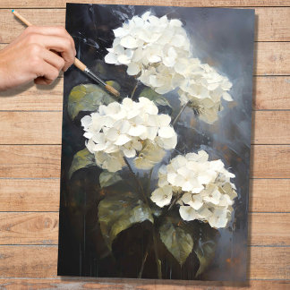 White Hydrangea 1 Dekoupage Paper Seidenpapier