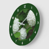 White Hydrangea Annabelle Blumen Pflanze Große Wanduhr (Winkel)