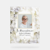 White Hydrangea Aquarellfeier des Lebens Acrylschild (Vorderseite)