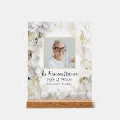 White Hydrangea Aquarellfeier des Lebens Acrylschild (Vorderseite)