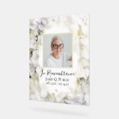 White Hydrangea Aquarellfeier des Lebens Acrylschild (Winkel)