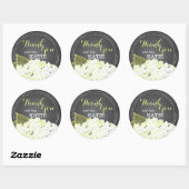 White Hydrangea auf Chalkboard Danke Sticker (Blatt)